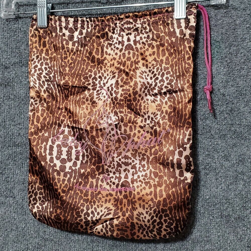 Baby Phat Dust Bag Womens OS Leopard Print Pink Logo Y2K Accessory Satin Pouch